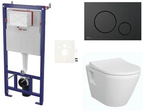 Cenovo zvýhodnený závesný WC set SAT do ľahkých stien / predstenová montáž + WC VitrA Integra SIKOSSINTRE68K