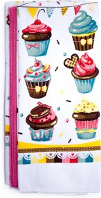 U. T. C. Kuchynský uterák Tortičky, 38 x 64 cm, sada 3 ks