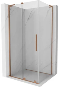 Mexen Velar L, sprchový kút s posuvnými dverami 110 x 75 cm, 8mm číre sklo, medená matná, 871-110-075-03-65