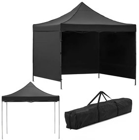 Nožnicový stan 3×3 m – záhradný pavilón pre veľtrhy, expresné akcie a catering, čierny Springos GP0004