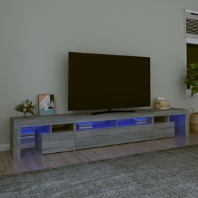 TV skrinka s LED svetlami sivá sonoma 260x35x40 cm 3152784