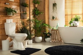 Kúpeľňový koberček SYNERGY glamour / lurex, čierny kruh