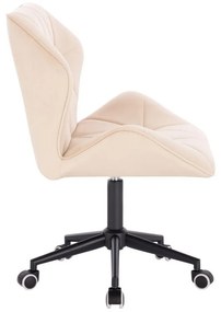 LuxuryForm DESIGN Stolička MILANO MAX VELUR na čiernej podstave s kolieskami - krémová