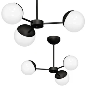 Stropné svietidlo Sfera, 3x biele sklenené tienidlo, b, x