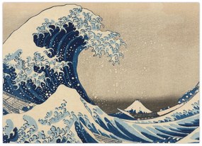 Obraz - Katsushika Hokusai, Under the Wave off Kanagawa, reprodukcia (70x50 cm)