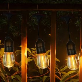LED vonkajší dekoratívny svetelný reťazec 10xE27/1W/230V 10,94 m IP44 čierny