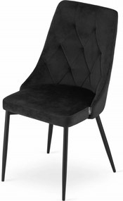 AKCIA Čierna zamatová jedálenská stolička IMOLA II. akosť
