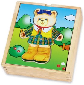 Drevené obliekacie puzzle Viga 56403 medvedica