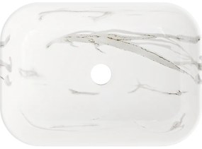 Mexen Rita, umývadlo na dosku 455x325x135 mm, biela-imitácia kameňa, 21084584