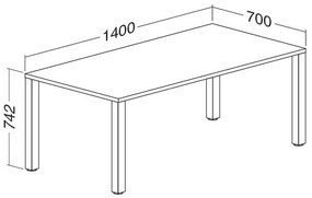 Stôl ProOffice B 70 x 140 cm, buk
