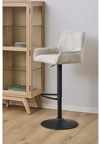 Béžová barová stolička s nastaviteľnou výškou/s podrúčkami (výška sedadla 85 cm) Eddie – Actona