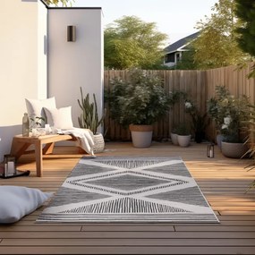 Obojstranný koberec Elle Decoration GEMINI Rhombus čierny