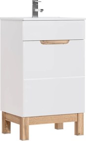 Comad Kúpeľňová skrinka pod umývadlo Bali White 50 biela/dub wotan