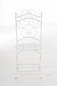 Kovová stolička skladacia Indra - Biela