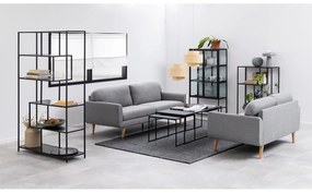 Matne čierne konferenčné stolíky v súprave 3 ks s doskou v dekore mramoru 60x120 cm Infinity – Actona