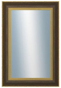 DANTIK - Zrkadlo v rámu, rozmer s rámom 40x60 cm z lišty ZVRATNÁ čiernozlatá plast (3071)