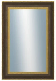 DANTIK - Zrkadlo v rámu, rozmer s rámom 40x60 cm z lišty ZVRATNÁ čiernozlatá plast (3071)