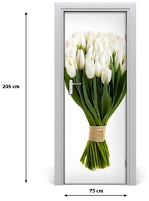 Fototapeta na dvere biele tulipány 75x205 cm