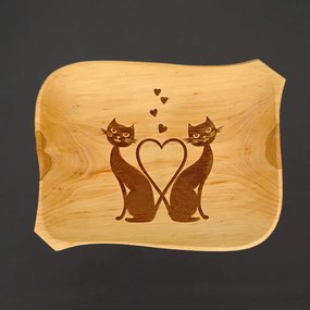 Servírovací podnos AMADEA jelšový mačky 26 cm