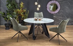 GIOVANI round table, green marble / black