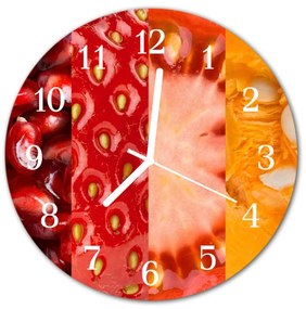 Nástenné sklenené hodiny Ovocný fi 30 cm