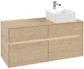 VILLEROY &amp; BOCH Collaro závesná skrinka pod umývadlo na dosku (umývadlo vpravo), 4 zásuvky, s LED osvetlením, 1200 x 500 x 548 mm, Nordic Oak, C043B0VJ