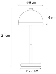 Stolná lampa modrá vrátane LED IP54 Nabíjateľná s nabíjacou stanicou - Squirrel