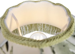 Stojacia lampa čierna s kvetinovým tienidlom a bielym interiérom 45cm - Classico