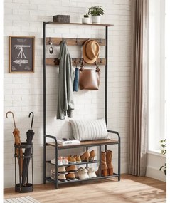 Stojanový vešiak NAVOR hnedá/čierna