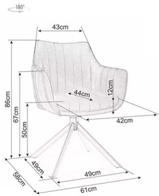 Jedálenská stolička Azalia D Velvet, béžová / dub