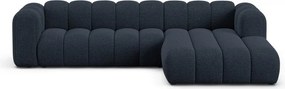 Tmavomodrá ženilková rohová pohovka (pravý roh/s leňoškou) Lupine – Micadoni