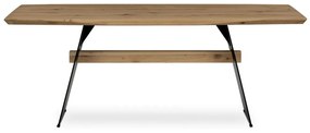 AUTRONIC Jedálenský stôl 200x100 cm, masív dub, čierny lak DS-M200 DUB