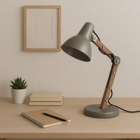 ONLI - Stolná lampa ARCHITETTO 1xE27/22W/230V 62 cm šedá/hnedá