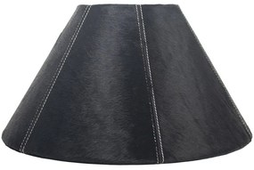 Kónické čierne tienidlo lampy z hovädzej kože - Ø 39 * Ø 16 * 23cm / E27