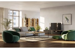 TV stolík s doskou v dekore duba v čierno-prírodnej farbe 180x38 cm Verone – TemaHome