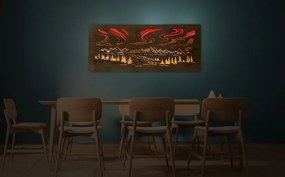 Svietiaci obraz Polárna žiara RGBW na batériu