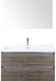Kúpeľňový nábytkový set Vogue 100 cm s keramickým umývadlom a zrkadlom Tabacco