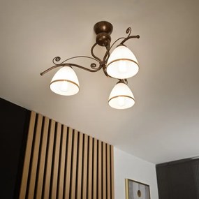 Prisadený luster RETRO 3xE27/60W/230V bronz patina