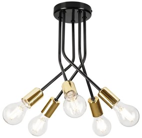 Luster na tyči PRIYA 5xE27/15W/230V čierna