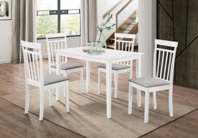 Jedálenská stolička z masívu KANSAS, biela/šedá