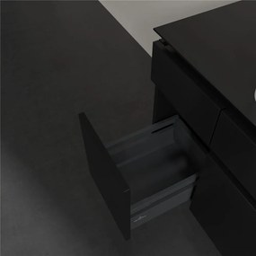 VILLEROY &amp; BOCH Legato závesná skrinka pod umývadlo na dosku (umývadlo v strede), 5 zásuviek, 1200 x 500 x 550 mm, Black Matt Lacquer, B75800PD