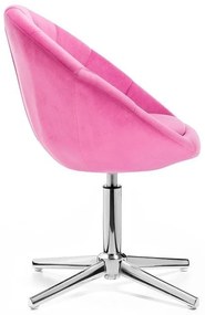 LuxuryForm DESIGN Kreslo VERA VELUR na striebornom kríži - ružové
