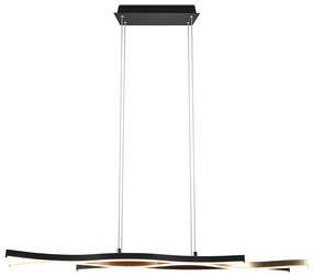 Design hanglamp zwart met goud incl. LED dimbaar - Blaze