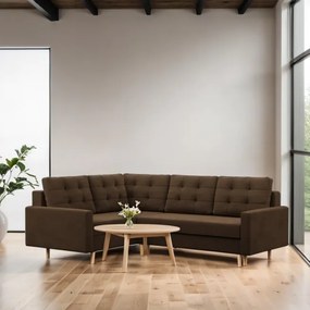 Rohová rozkladacia sedačka BLANK Comfort ľavá, hnedá