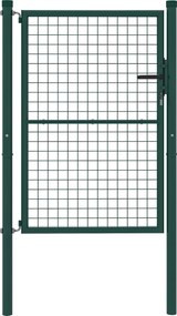 Okenný železný plot Outsunny 97 x 175 cm s zámkom, kľúčmi a rukoväťou, dekorácia šípky, vonkajší patio plot, zelený | Aosom