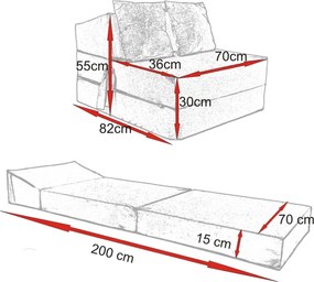 Rozkladacie molitanové kreslo (matrace) DOT - medovo žlté