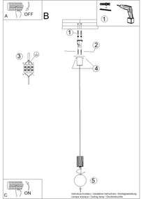 Sollux SL.1709 - Luster na lanku HALO 1xG9/8W/230V pr. 12 cm biela