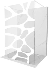 Mexen Kioto voľne stojaca sprchová stena 140 x 200 cm, transparentnéné/biely vzor 8 mm, biela - 800-140-002-20-97
