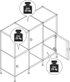 Kovový príborník »CN3 Kids« s 3 dvierkami, pistáciový