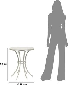 Odkladací stolík Istanbul 56 cm strieborný/mramor
